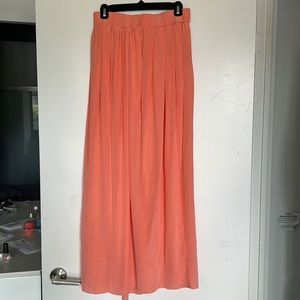 Thakoon Coral Silk Maxi Skirt, Size M